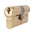 5 Pin 60mm Euro Double Cylinder - 30 + 30mm - Polished Brass - Master Keyed 702721P