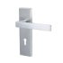 Marcus Satin Chrome Keyhole Lock Door Handles - Delta Range - 157 x 43mm 501031P