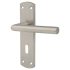 Satin Stainless Steel Mitred Keyhole Lock Door Handles - 172 x 44mm 851331P