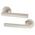 Satin Stainless Steel 19mm Mitre Door Handles on Round Rose 699241P