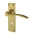 Polished Brass Keyhole Lock Door Handles - Buckingham Range - 152 x 41mm 955541P