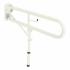 Hinged Support Grab Rail With Leg - 800 x 200mm - White 494661P