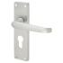Satin Chrome Victorian Straight Euro Lock Door Handles - 155 x 42mm 993212P