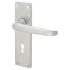 Satin Chrome Victorian Straight Keyhole Lock Door Handles - 155 x 42mm 390522P