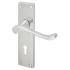 Satin Chrome Victorian Scroll Keyhole Lock Door Handles - 155 x 42mm 402503P