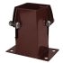 Fence Post Flush Fit Bolt Down Shoe - Twin Bolt - 75 x 75mm - Brown Powder Coated 349453P