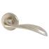 Satin Stainless Steel Door Handles on Round Rose - Swept 3 Range 439973P