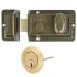 Contract Traditional Nightlatch - 60mm - Green Case/Polished Brass Cylinder 349283P