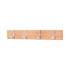 Coat Hook / Robe Hook Rail - 450 x 70 x 15mm - 4 Hooks - Wooden Board with Satin Chrome Hooks 156204P