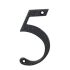 76mm Screw Fix Door Numeral - 5 - Antique Black Iron 568044P