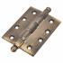 Ball Tip Ball Bearing Butt Door Hinge - 100 x 75 x 3mm - Antique Brass - Pair 142464P
