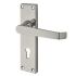 Polished Chrome Budget Straight Keyhole Lock Door Handles - Mia Range - 153 x 42mm 967415P