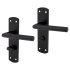 Matt Black Mitred Bathroom Door Handles - 172 x 44mm 378445P