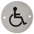 Disabled Toilet Door Sign - 75mm Diameter - Satin Aluminium 352165P