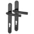 1117/3811N Black uPVC Multipoint Door Handles - Short Plate - 92mm c/c - 70mm door - Birmingham Range 869006P