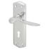 Polished Chrome Keyhole Lock Door Handles - Rome Range - 170 x 50mm 659536P