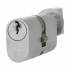 5 Pin 60mm Oval Thumbturn Cylinder - 30mm Turn + 30mm - Satin Chrome - Keyed to Differ 812836P