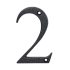 76mm Screw Fix Door Numeral - 2 - Antique Black Iron 176836P