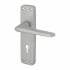 Satin Aluminium Keyhole Lock Door Handles - Lynx Range - 154 x 40mm 160546P