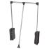 Double Pull Down Wardrobe Rail Lift - 830-1150mm - Max Weight 12kg - Black/Chrome 501956P