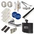 Light Duty Euro Lock Door Handle on Rose Fire Door Kit & Dorgard Holder - Power Size 3 - Silver 479268P