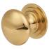 Victorian Turned Round Cabinet Knob - 32mm Diameter - Polished Brass 225078P
