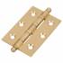 Ball Tip Washered Butt Door Hinge - 75 x 50 x 2.5mm - Satin Brass - Pair 307679P