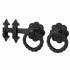 Heavy Duty Twisted Ring Gate Latch - 230 x 98mm - Black Powder Coated 317799P