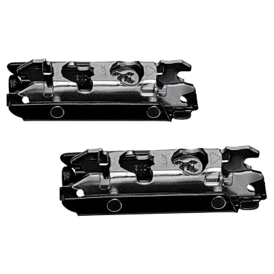 CLIP Straight Cabinet Mounting Plate - Screw On - 3mm Spacing - Steel - Black Onyx - Pair