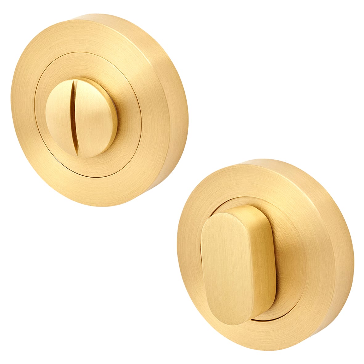 Oval Bathroom Turn & Release - 52mm Diameter - Satin Brass