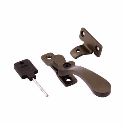 Victorian Locking Wedge Casement Window Fastener - Reversible - Antique Bronze