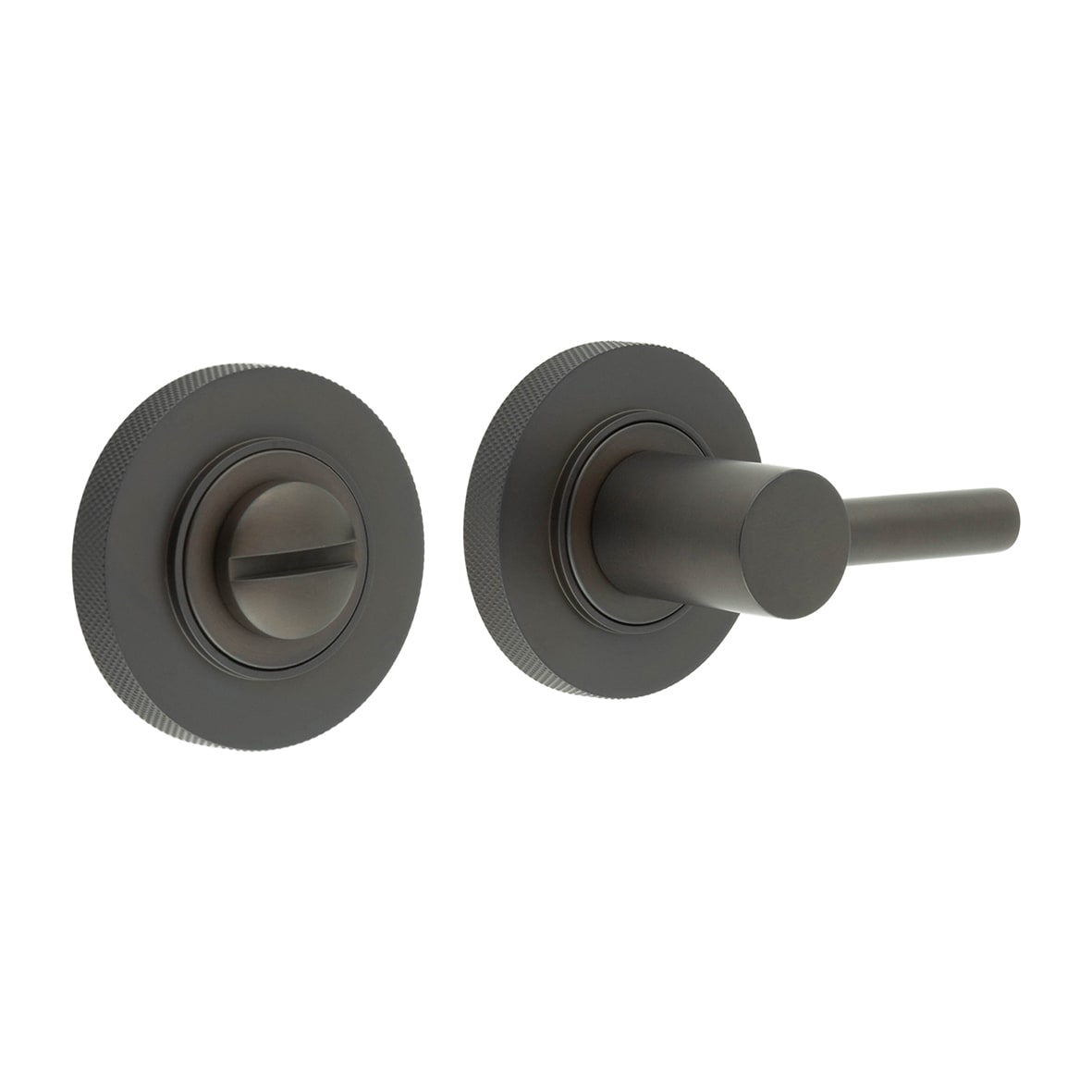 Easy Turn & Release with Knurled Rose - 50mm Diameter - Dark Bronze