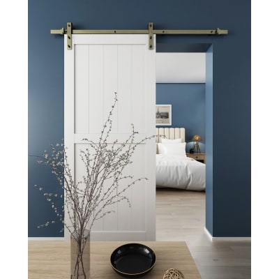 Barn Strap Soft Open/Close Sliding Door Gear - 2000mm Track - 40-60kg Max Door - Antique Brass