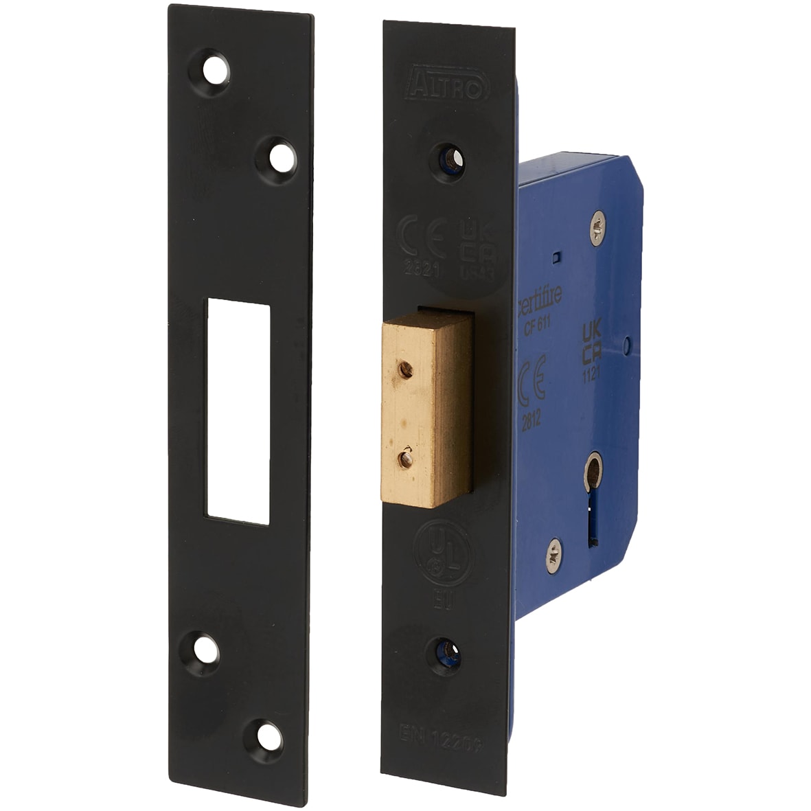 Architectural 5 Lever Deadlock - 65mm Case - 44mm Backset - Radius - Matt Black