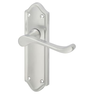 Satin Chrome Scroll Latch Door Handles - Ashmead Range - 168 x 46mm