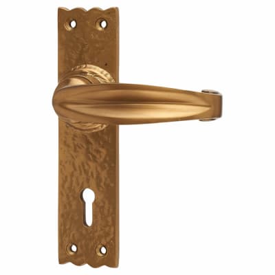 Antique Bronze Tudor Keyhole Lock Door Handles - 152 x 38mm