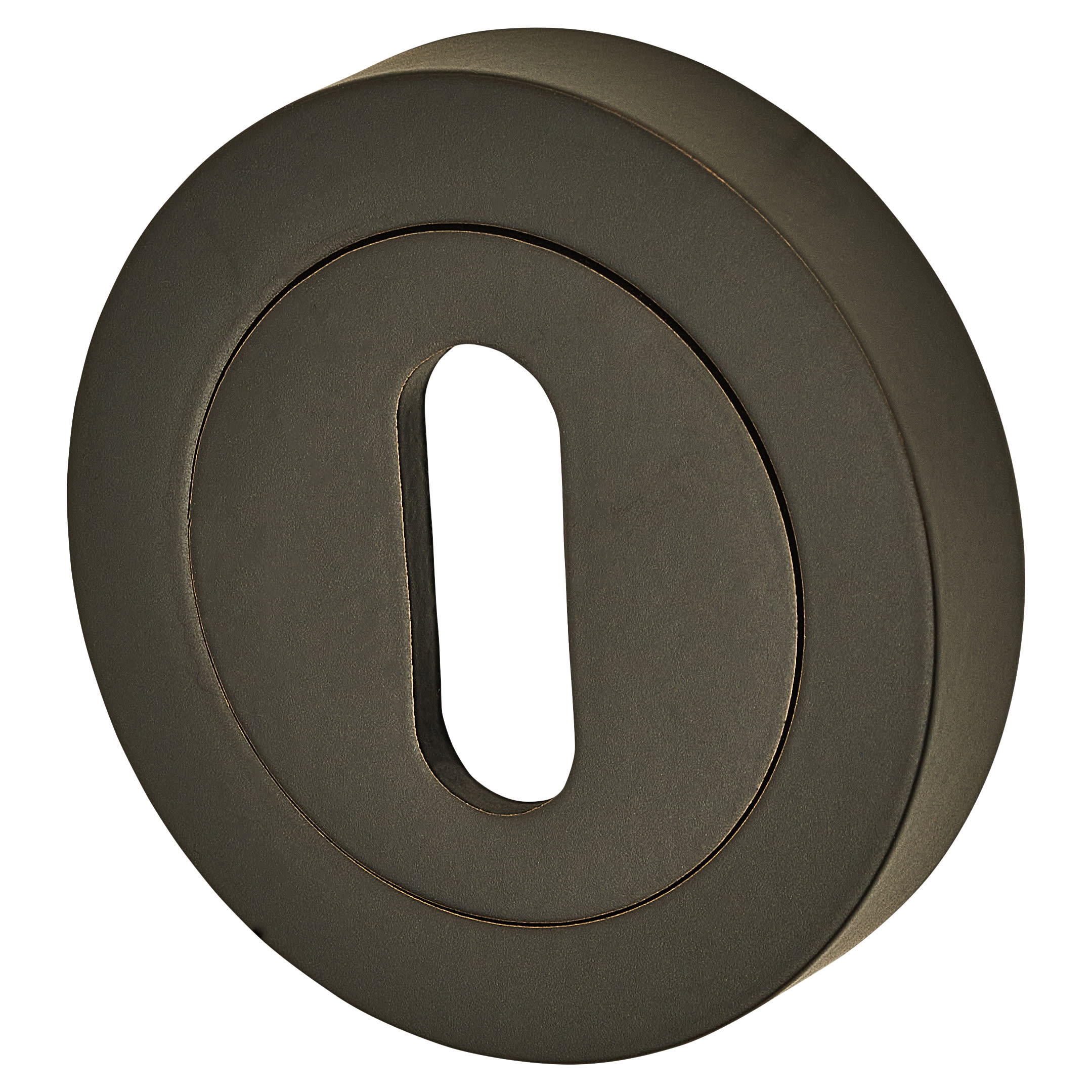 Brass Varese Escutcheon - 50mm Diameter - Keyhole - Matt Black