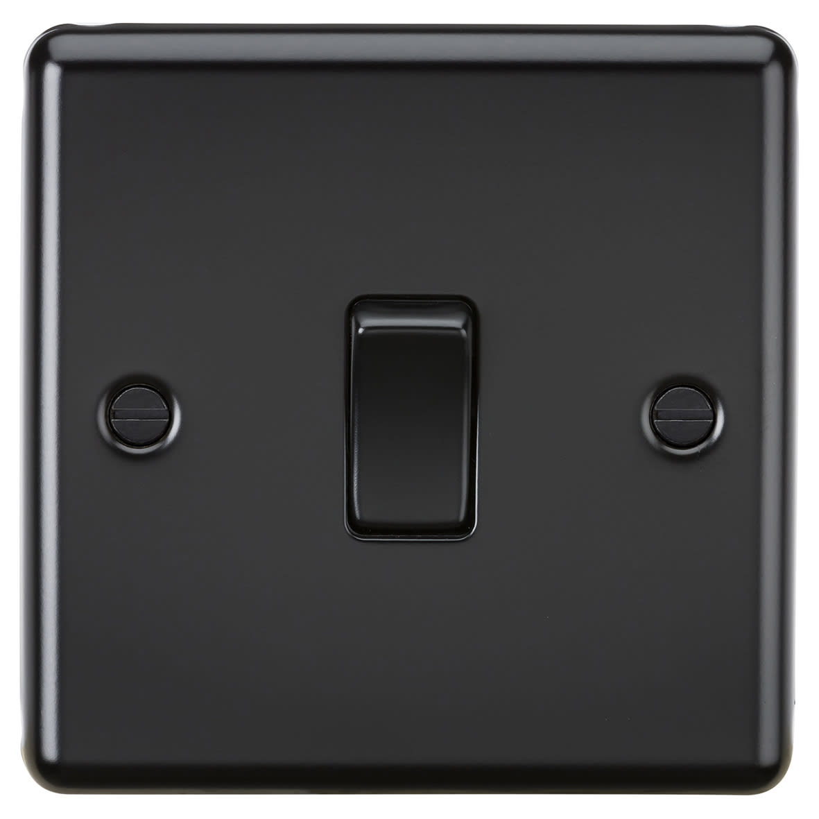 20A 1 Gang Round Edge Double Pole Appliance Switch - Matt Black