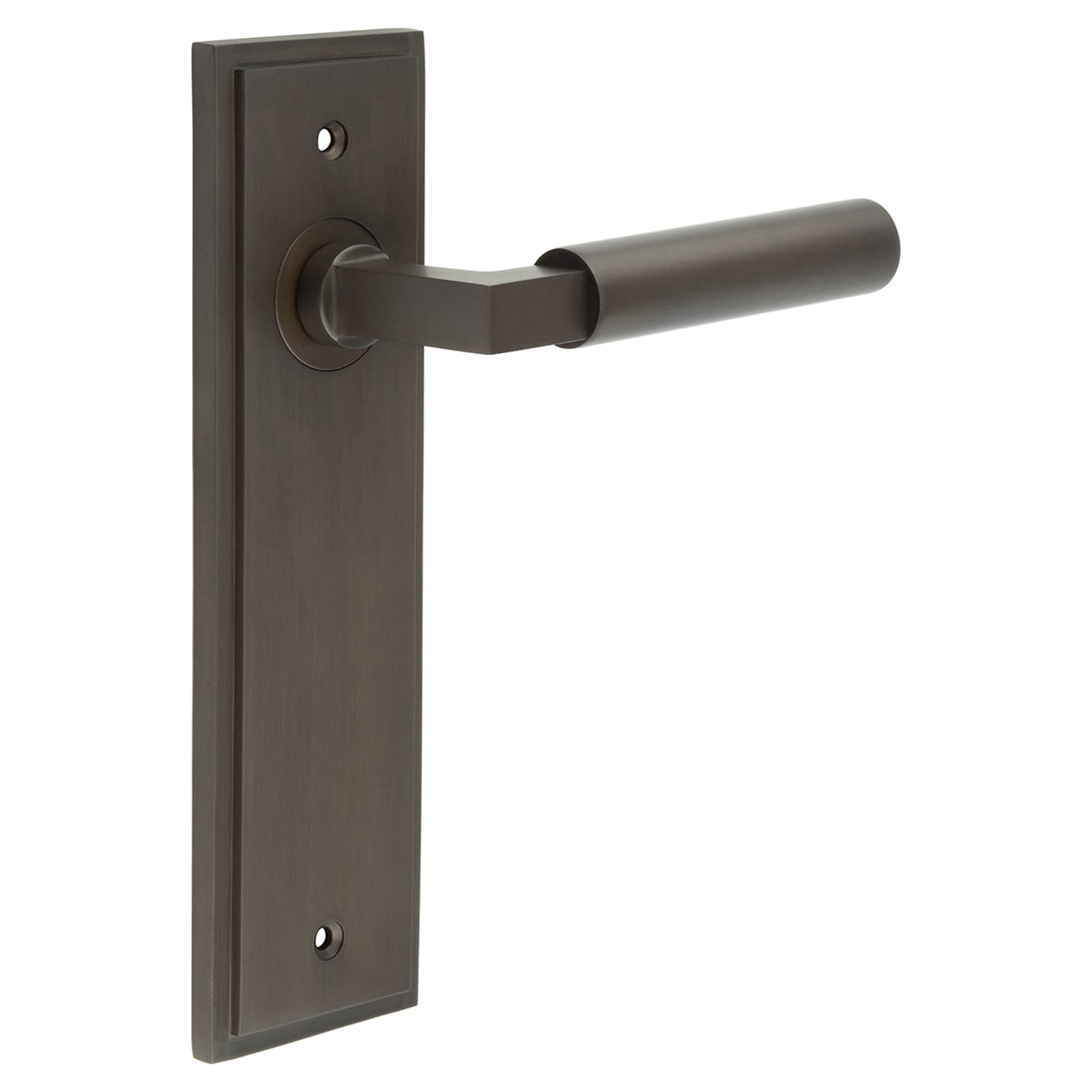 Dark Bronze Fire Rated Latch Door Handles - Westminster - 200 x 55mm