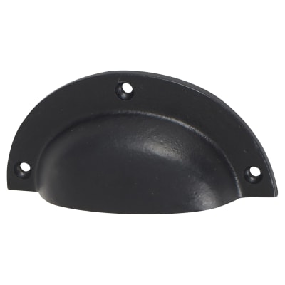Vintage Cabinet Cup Handle - 89mm Centres - Black Iron