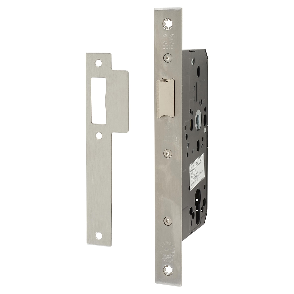 DIN Latch - 88mm Case - 60mm Backset - Square - Satin Stainless Steel