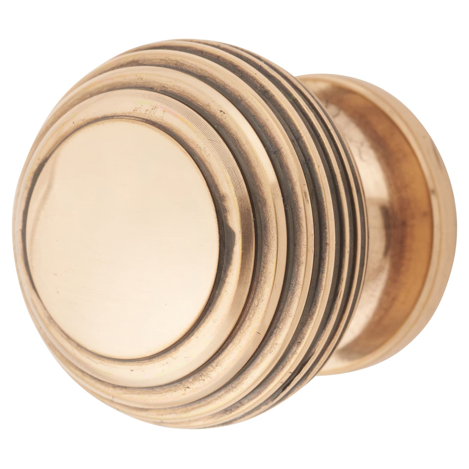 Beehive Round Cabinet Knob - 30mm Diameter - Polished Bronze