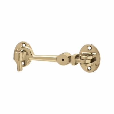 Heavy Duty Cabin Hook & Eye - 75mm Length - Polished Brass