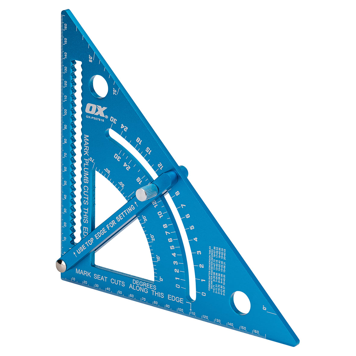 Pro Adjustable Aluminium Rafter Square - 7.1"/ 180mm