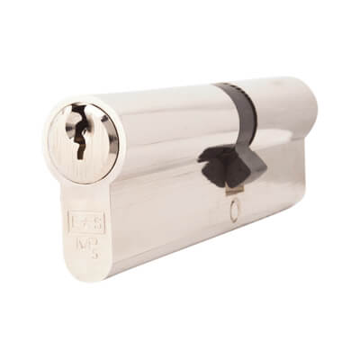 5 Pin 100mm Euro Double Cylinder - 45 + 55mm - Polished Nickel - Keyed to Differ
