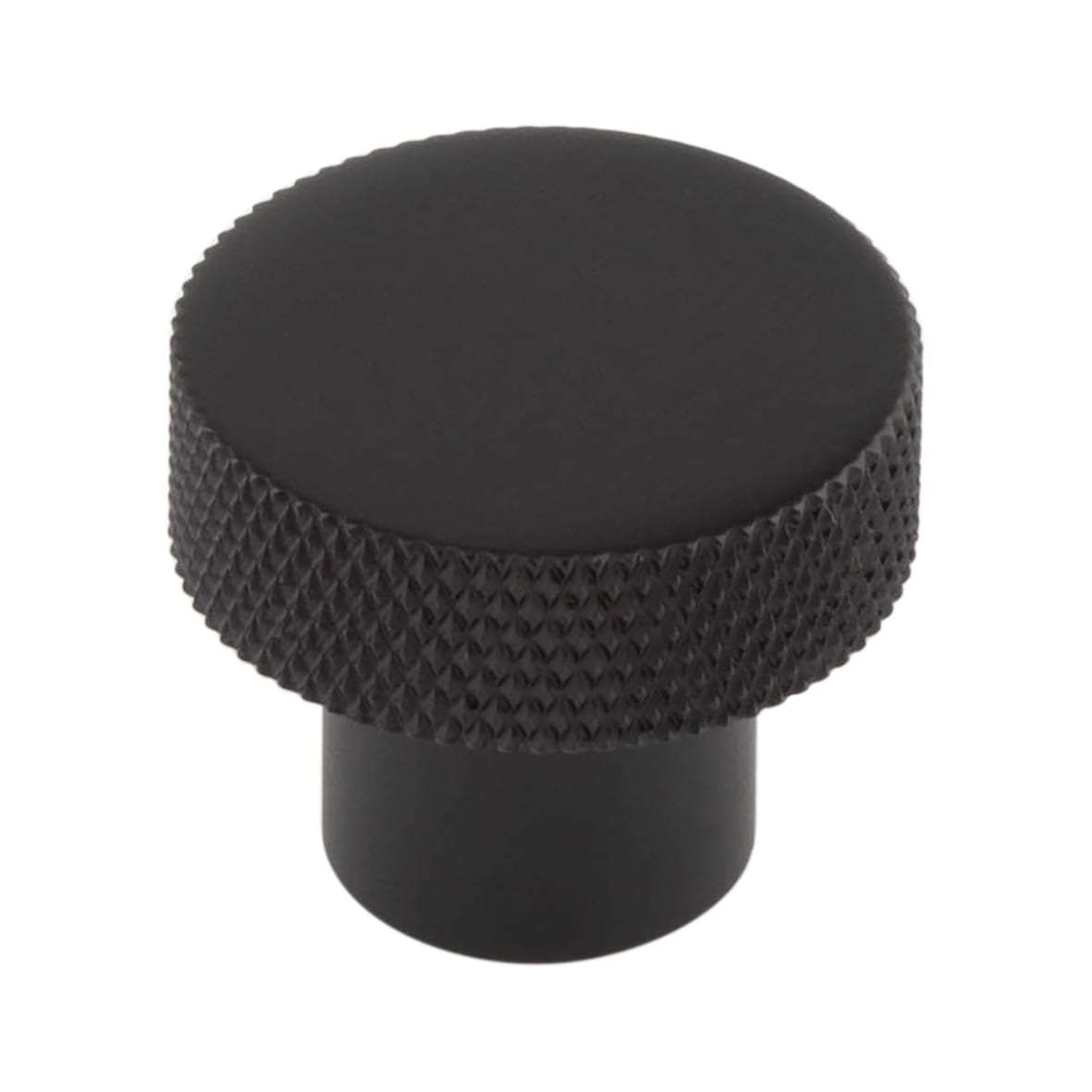 Wenlock Knurled Round Cabinet Knob - 30mm Diameter - Black