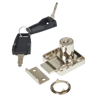 Cylinder Deadbolt Drawer Lock - 18 x 22mm - Keyed Alike - Differ 3 - Nickel Plated