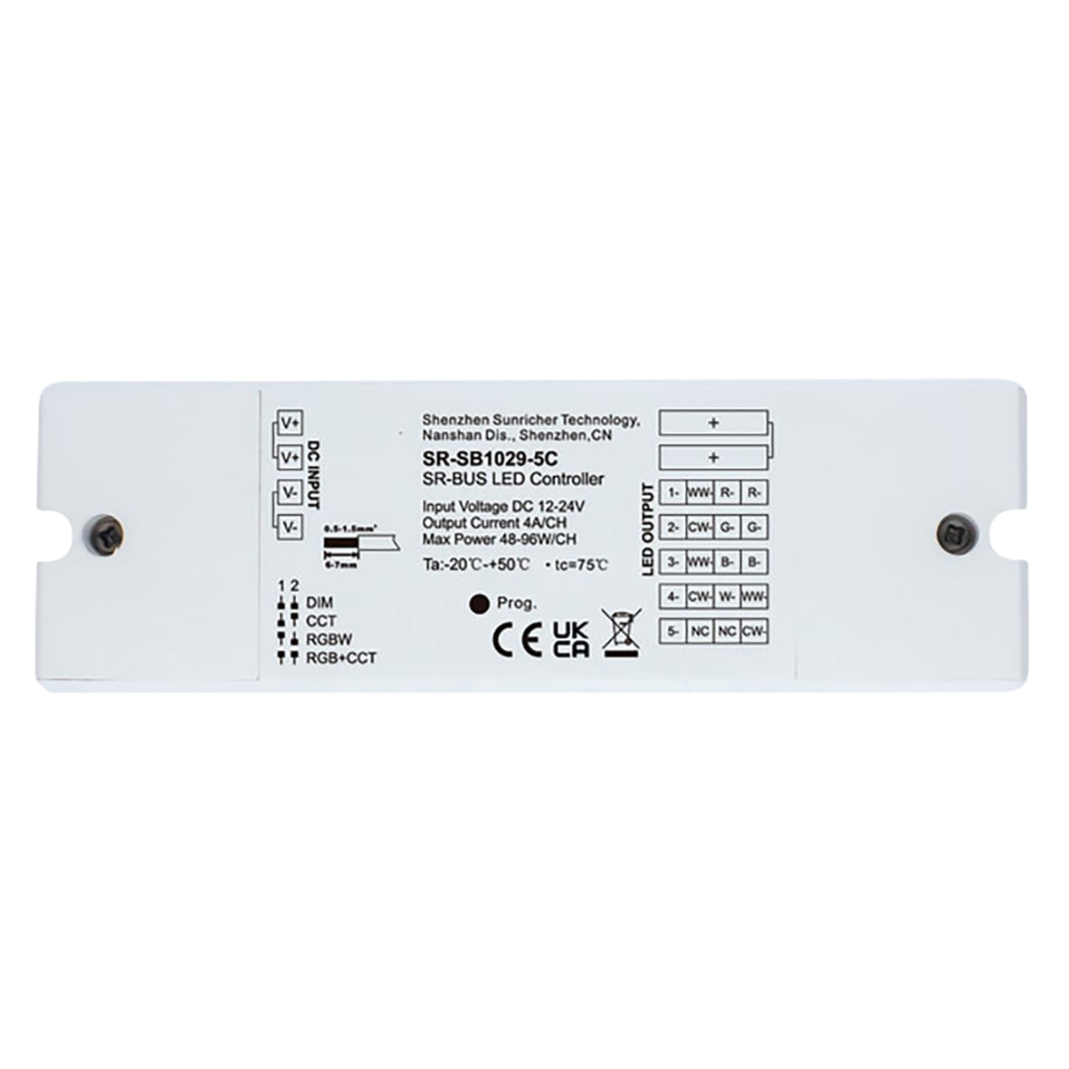 LED 12-24V 240-480W Bluetooth & RF Universal Receiver with App Control for LED Strip Lights
