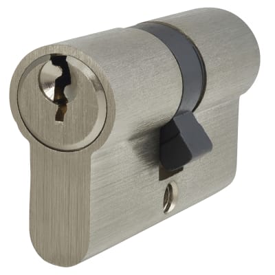 5 Pin 60mm Euro Double Cylinder - 30 + 30mm - Polished Nickel - Keyed to Differ