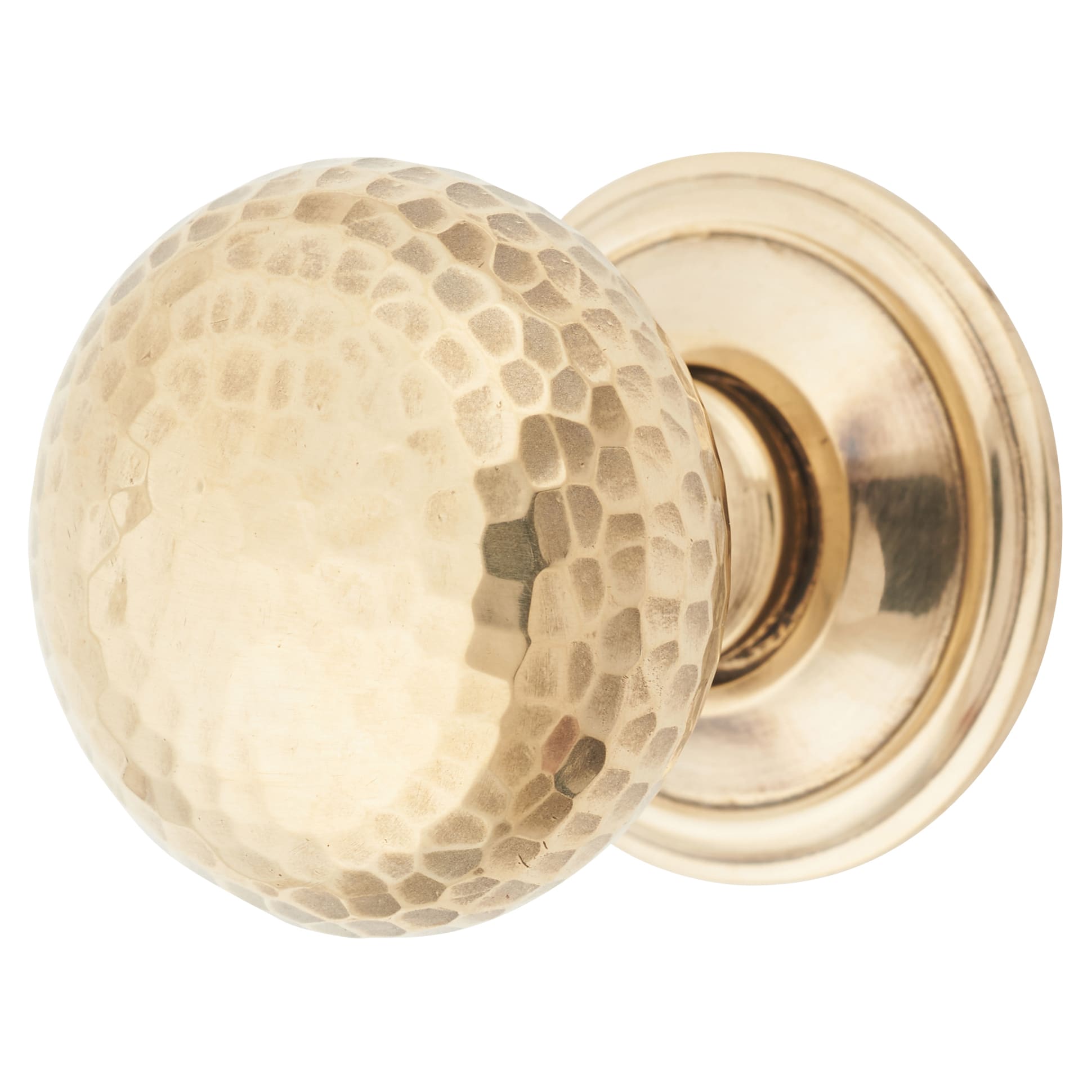 Hammered Mushroom Round Cabinet Knob - 32mm Diameter - Antique Brass